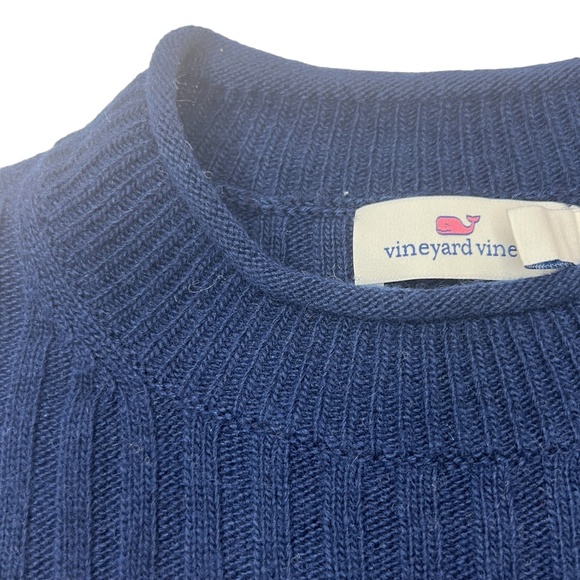 Vineyard Vines Mock Neck Striped Sweater Dress Sz Med Wool Blend Nautical Preppy - Picture 7 of 10